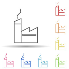 Aufkleber - Factory outline in multi color style icon. Simple thin line, outline vector of ecology icons for ui and ux, website or mobile application