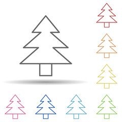 Aufkleber - Tree outline in multi color style icon. Simple thin line, outline vector of ecology icons for ui and ux, website or mobile application