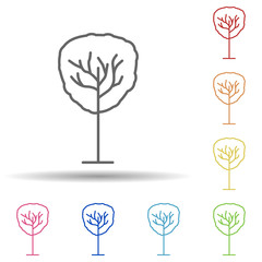 Aufkleber - Tree outline in multi color style icon. Simple thin line, outline vector of ecology icons for ui and ux, website or mobile application