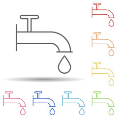 Aufkleber - Tap outline in multi color style icon. Simple thin line, outline vector of ecology icons for ui and ux, website or mobile application