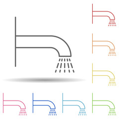 Aufkleber - Shower outline in multi color style icon. Simple thin line, outline vector of ecology icons for ui and ux, website or mobile application