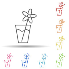 Aufkleber - Sprout outline in multi color style icon. Simple thin line, outline vector of ecology icons for ui and ux, website or mobile application