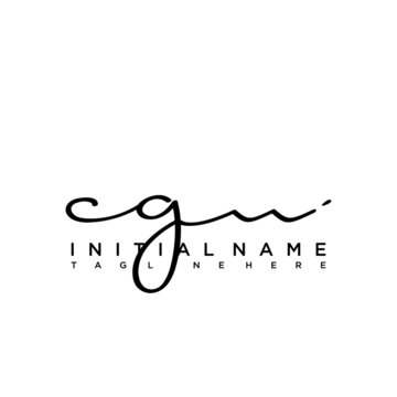 Initial letter CG Signature handwriting Logo Vector