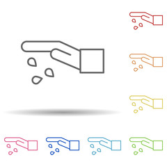 Aufkleber - Seeds outline in multi color style icon. Simple thin line, outline vector of ecology icons for ui and ux, website or mobile application
