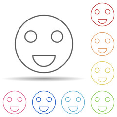 Aufkleber - Happy sign in multi color style icon. Simple thin line, outline vector of image icons for ui and ux, website or mobile application