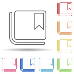 Poster - bookmark sign in multi color style icon. simple thin line, outline vector of image icons for ui and 