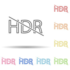 Aufkleber - Hdr sign in multi color style icon. Simple thin line, outline vector of image icons for ui and ux, website or mobile application