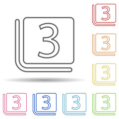 Poster - Three sign in multi color style icon. Simple thin line, outline vector of image icons for ui and ux, website or mobile application