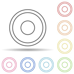 Aufkleber - Rec sign in multi color style icon. Simple thin line, outline vector of image icons for ui and ux, website or mobile application