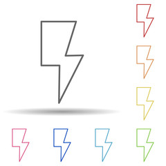 Aufkleber - Flash sign in multi color style icon. Simple thin line, outline vector of image icons for ui and ux, website or mobile application