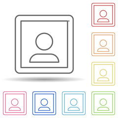 Poster - Portrait sign in multi color style icon. Simple thin line, outline vector of image icons for ui and ux, website or mobile application