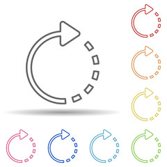 Poster - Rotate right sign in multi color style icon. Simple thin line, outline vector of image icons for ui and ux, website or mobile application
