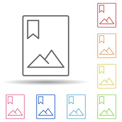 Aufkleber - Photo mark sign in multi color style icon. Simple thin line, outline vector of image icons for ui and ux, website or mobile application