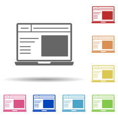 Aufkleber - Laptop in multi color style icon. Simple glyph, flat vector of web icons for ui and ux, website or mobile application