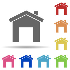 Aufkleber - Garage in multi color style icon. Simple glyph, flat vector of web icons for ui and ux, website or mobile application