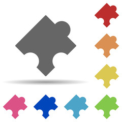 Poster - Puzzle in multi color style icon. Simple glyph, flat vector of web icons for ui and ux, website or mobile application