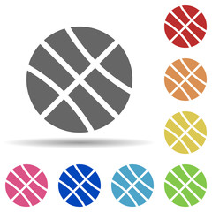 Aufkleber - Basketball in multi color style icon. Simple glyph, flat vector of web icons for ui and ux, website or mobile application
