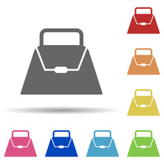 Poster - Ladies handbag in multi color style icon. Simple glyph, flat vector of web icons for ui and ux, website or mobile application