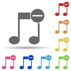 Aufkleber - Music minus in multi color style icon. Simple glyph, flat vector of web icons for ui and ux, website or mobile application