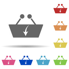 Poster - Download store cart in multi color style icon. Simple glyph, flat vector of web icons for ui and ux, website or mobile application
