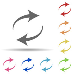 Poster - Arrow updates in multi color style icon. Simple glyph, flat vector of web icons for ui and ux, website or mobile application