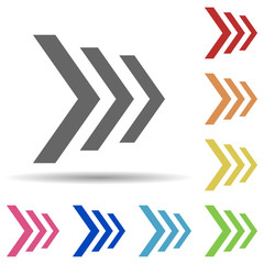Poster - Arrows in multi color style icon. Simple glyph, flat vector of web icons for ui and ux, website or mobile application
