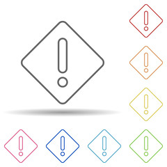Aufkleber - Danger sign in multi color style icon. Simple thin line, outline vector of construction icons for ui and ux, website or mobile application