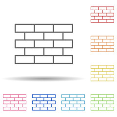 Aufkleber - Brick in multi color style icon. Simple thin line, outline vector of construction icons for ui and ux, website or mobile application