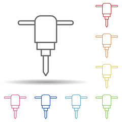 Aufkleber - Hammer in multi color style icon. Simple thin line, outline vector of construction icons for ui and ux, website or mobile application