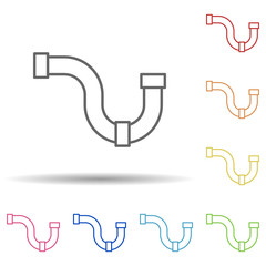 Aufkleber - Pipe in multi color style icon. Simple thin line, outline vector of construction icons for ui and ux, website or mobile application