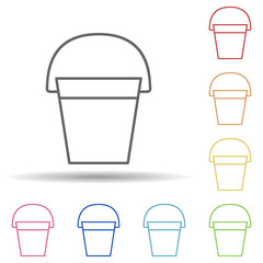 Aufkleber - Bucket in multi color style icon. Simple thin line, outline vector of construction icons for ui and ux, website or mobile application