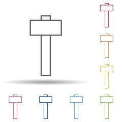 Aufkleber - Hammer in multi color style icon. Simple thin line, outline vector of construction icons for ui and ux, website or mobile application