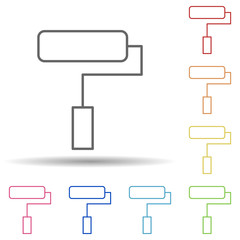 Aufkleber - Paint roller in multi color style icon. Simple thin line, outline vector of construction icons for ui and ux, website or mobile application