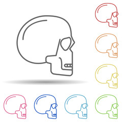 Poster - Skull, head in multi color style icon. Simple thin line, outline vector of anti age icons for ui and ux, website or mobile application