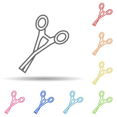 Aufkleber - Scissors, medical in multi color style icon. Simple thin line, outline vector of anti age icons for ui and ux, website or mobile application