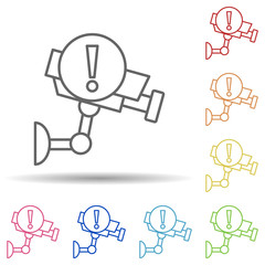 Aufkleber - Surveillance camera sign in multi color style icon. Simple thin line, outline vector of automation icons for ui and ux, website or mobile application