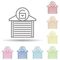 Aufkleber - Open garage sign in multi color style icon. Simple thin line, outline vector of automation icons for ui and ux, website or mobile application