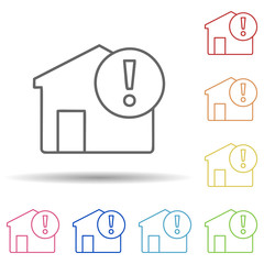 Aufkleber - Exclamation mark in multi color style icon. Simple thin line, outline vector of automation icons for ui and ux, website or mobile application
