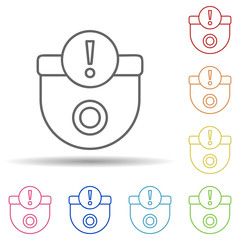 Aufkleber - Surveillance camera sign in multi color style icon. Simple thin line, outline vector of automation icons for ui and ux, website or mobile application