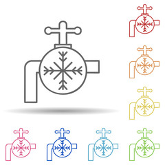 Aufkleber - Cold water sign in multi color style icon. Simple thin line, outline vector of automation icons for ui and ux, website or mobile application