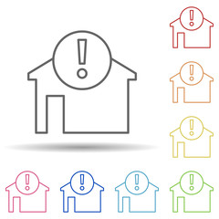 Aufkleber - Exclamation mark in multi color style icon. Simple thin line, outline vector of automation icons for ui and ux, website or mobile application