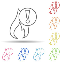 Aufkleber - Exclamation mark in multi color style icon. Simple thin line, outline vector of automation icons for ui and ux, website or mobile application