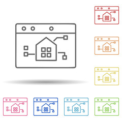 Aufkleber - Smart home control in multi color style icon. Simple thin line, outline vector of automation icons for ui and ux, website or mobile application