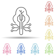 Aufkleber - System setting mark in multi color style icon. Simple thin line, outline vector of automation icons for ui and ux, website or mobile application