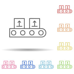 Aufkleber - packing production line in multi color style icon. simple thin line, outline vector of automation ic