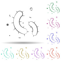 Poster - Bacteria, biology in multi color style icon. Simple thin line, outline vector of biology icons for ui and ux, website or mobile application