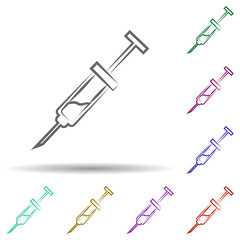 Aufkleber - Syringe bio, medicine in multi color style icon. Simple thin line, outline vector of biology icons for ui and ux, website or mobile application