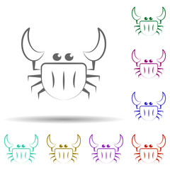 Poster - Crustacean, sea animal in multi color style icon. Simple thin line, outline vector of biology icons for ui and ux, website or mobile application