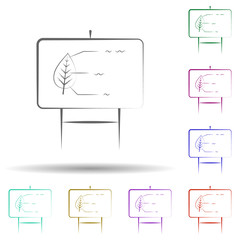 Aufkleber - Biology, board in multi color style icon. Simple thin line, outline vector of biology icons for ui and ux, website or mobile application