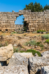 Wall Mural - Perga or Perge, an ancient Greek city in Anatolia, a large site of ancient ruins, now in Antalya Province on the Mediterranean coast of Turkey.